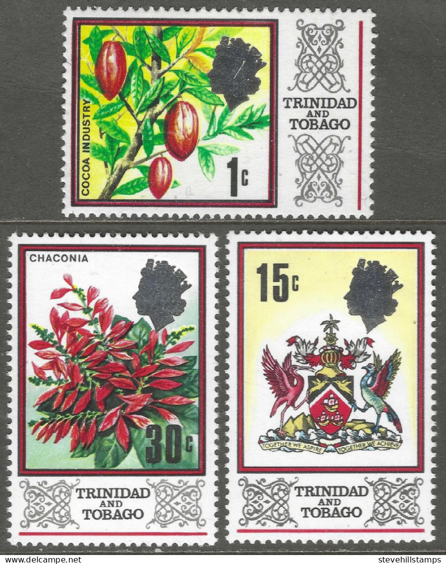Trinidad & Tobago. 1969 Definitives. 1c, 15c, 30c MH. SG 339c, 346c, 349. M4045 - Trinité & Tobago (1962-...)