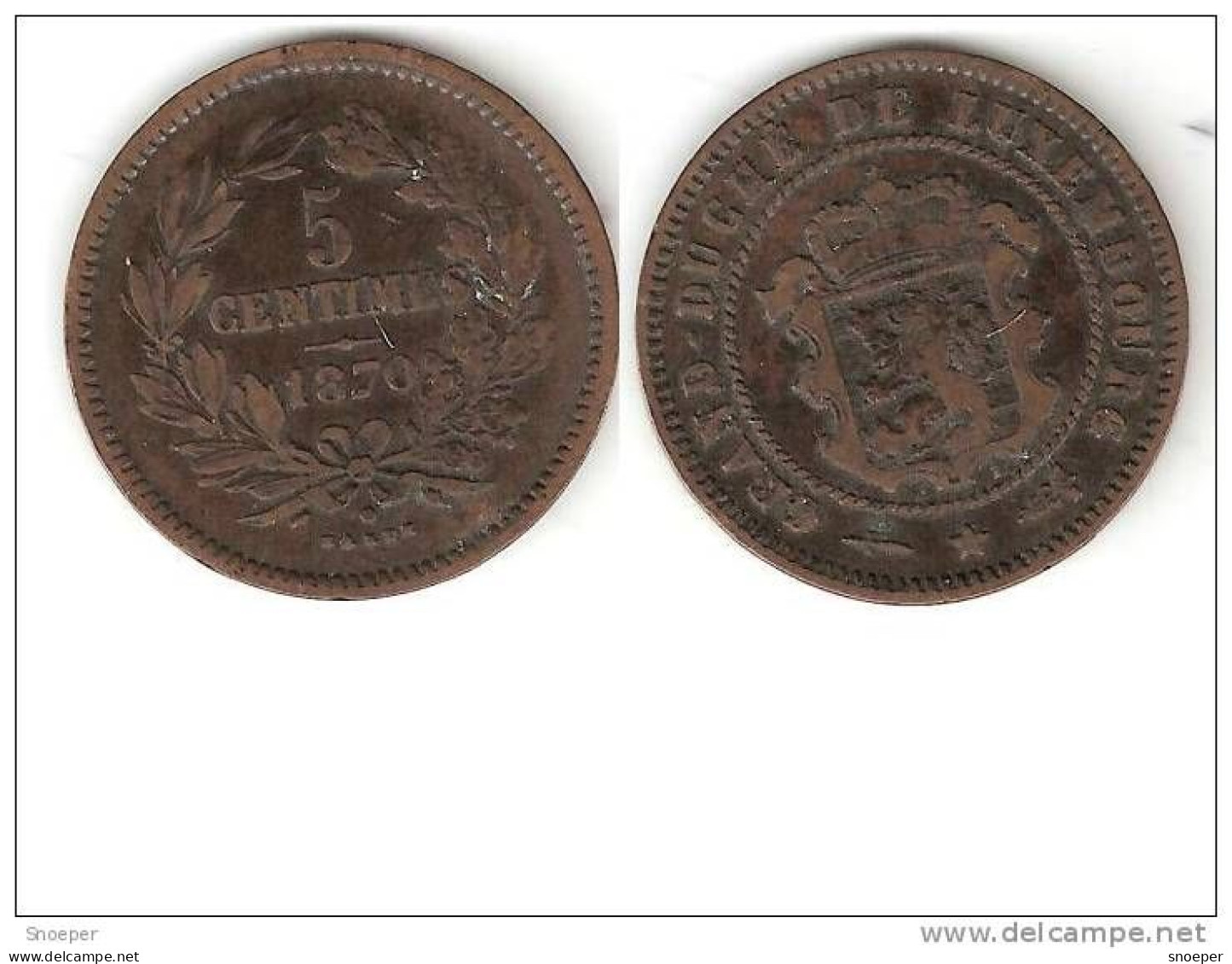 *luxembourg  5 Centimes 1870  Km 22.1 Vf !! - Luxembourg