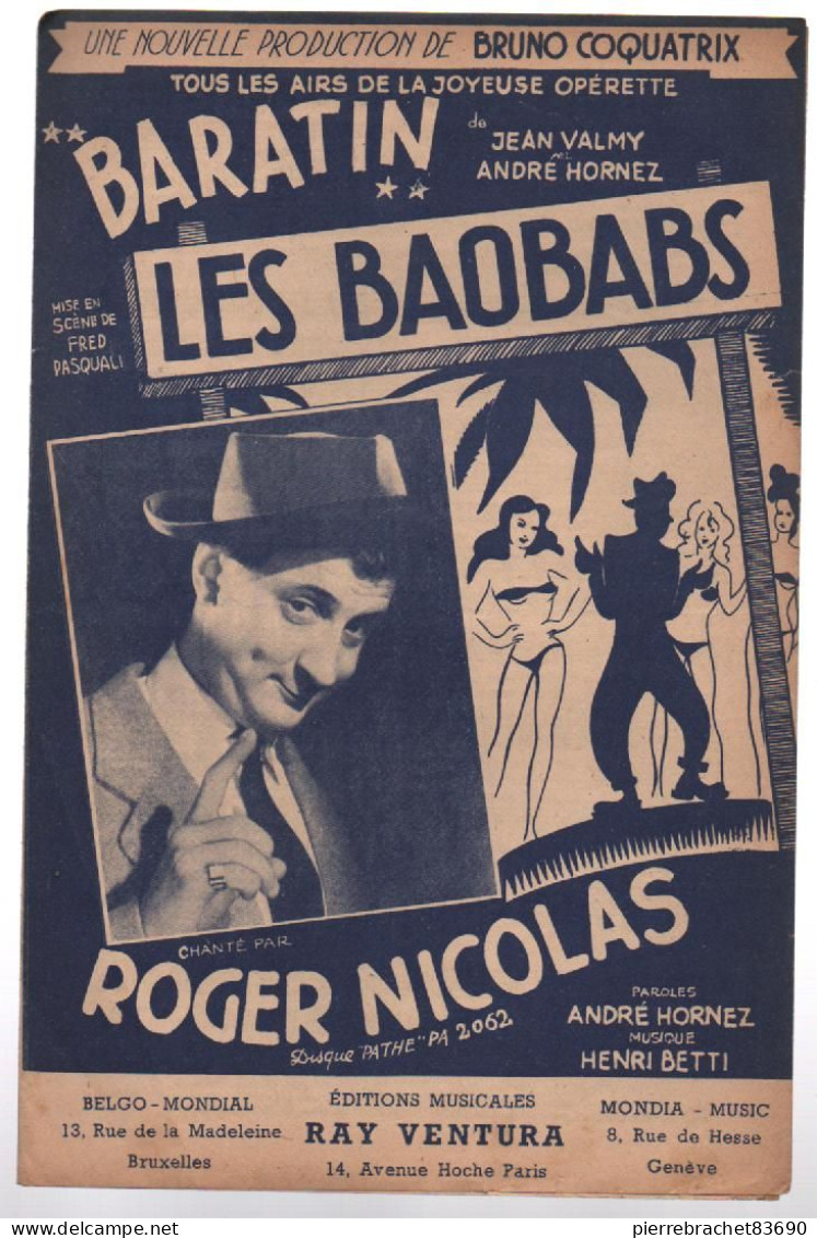 Les Baobabs. Opérette " Baratin". Roger Nicolas - Jazz