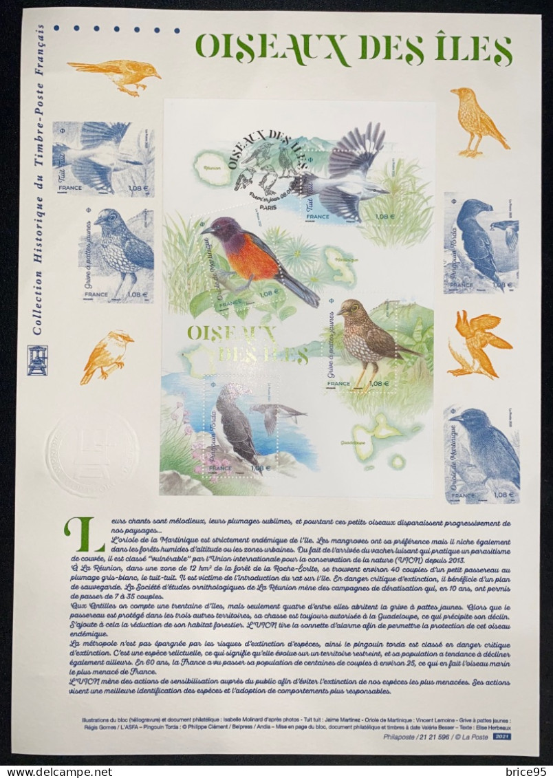 France - Document Philatélique - Premier Jour - FDC - YT N° F 5450 - Oiseaux Des Îles - 2021 - 2020-…