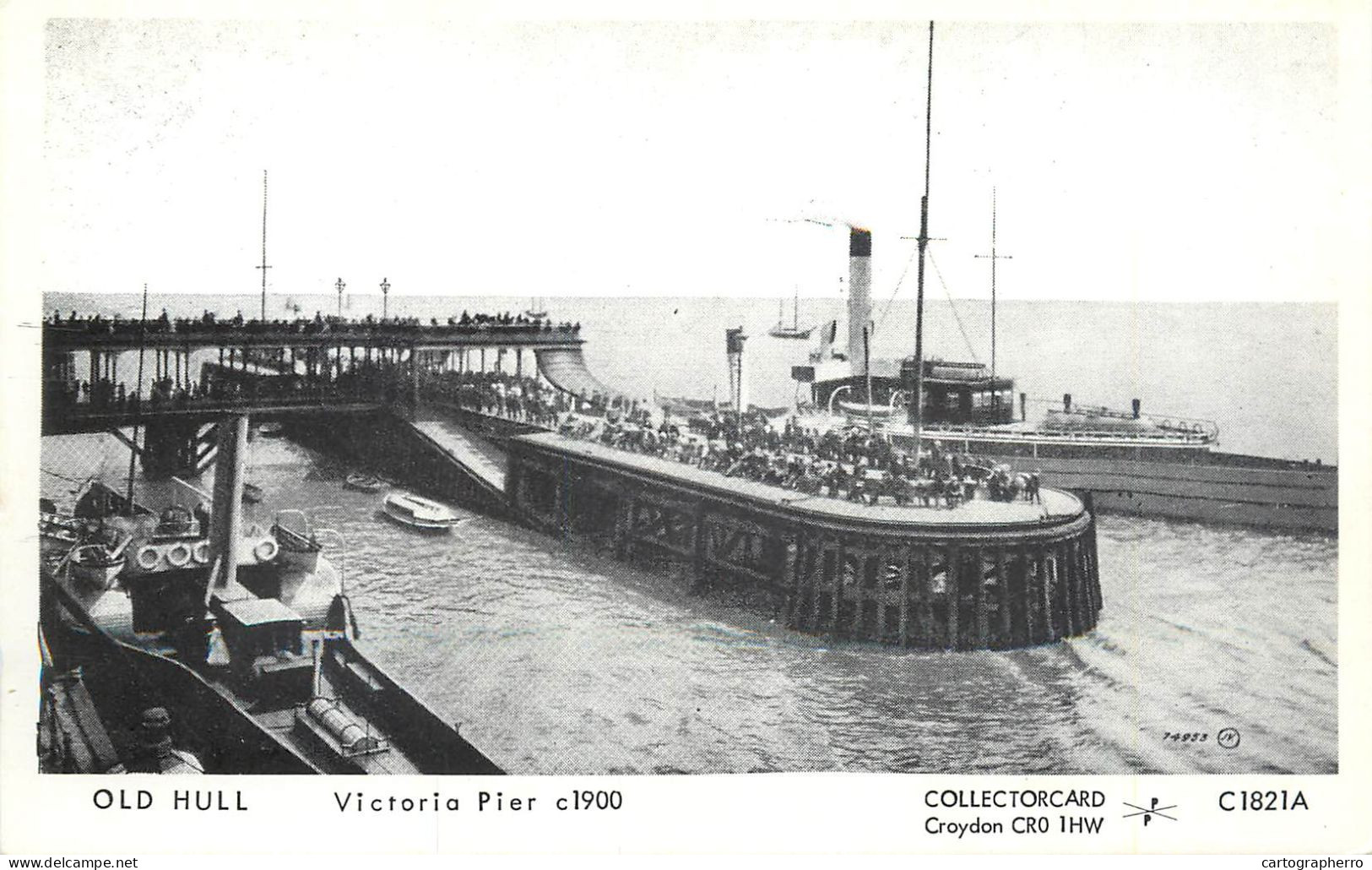 History Nostalgia Repro Postcard Old Hull Victoria Pier Warship - Historia