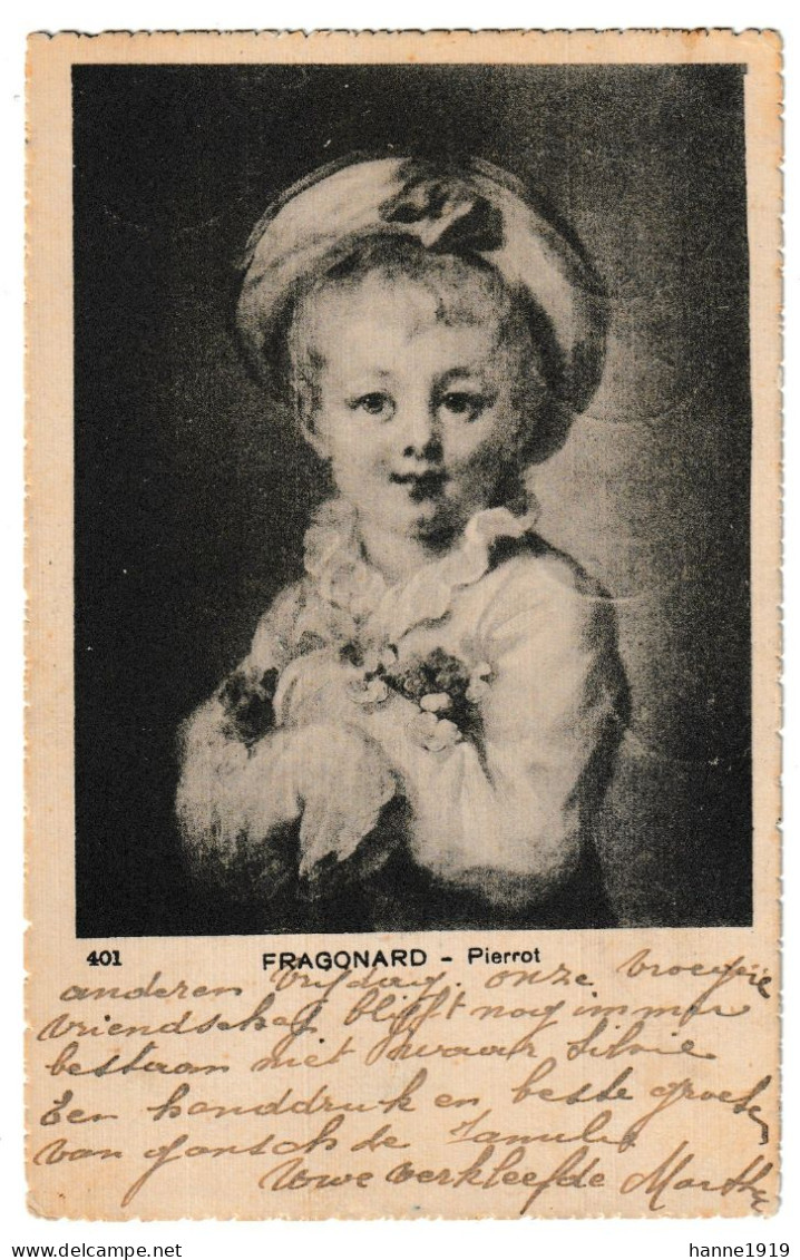 Fragonard Pierrot Briefstempel Nevele 1919 Scheldewindeke Htje - Malerei & Gemälde