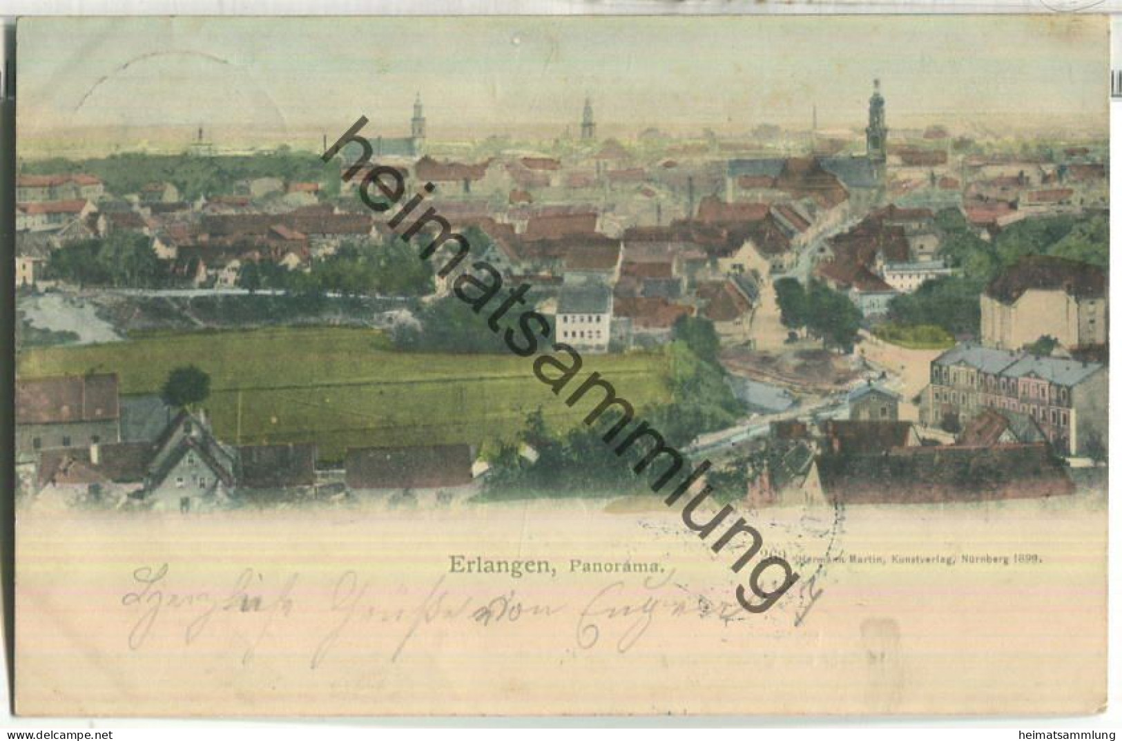 Erlangen - Panorama - Verlag Hermann Martin Nürnbeg - Erlangen