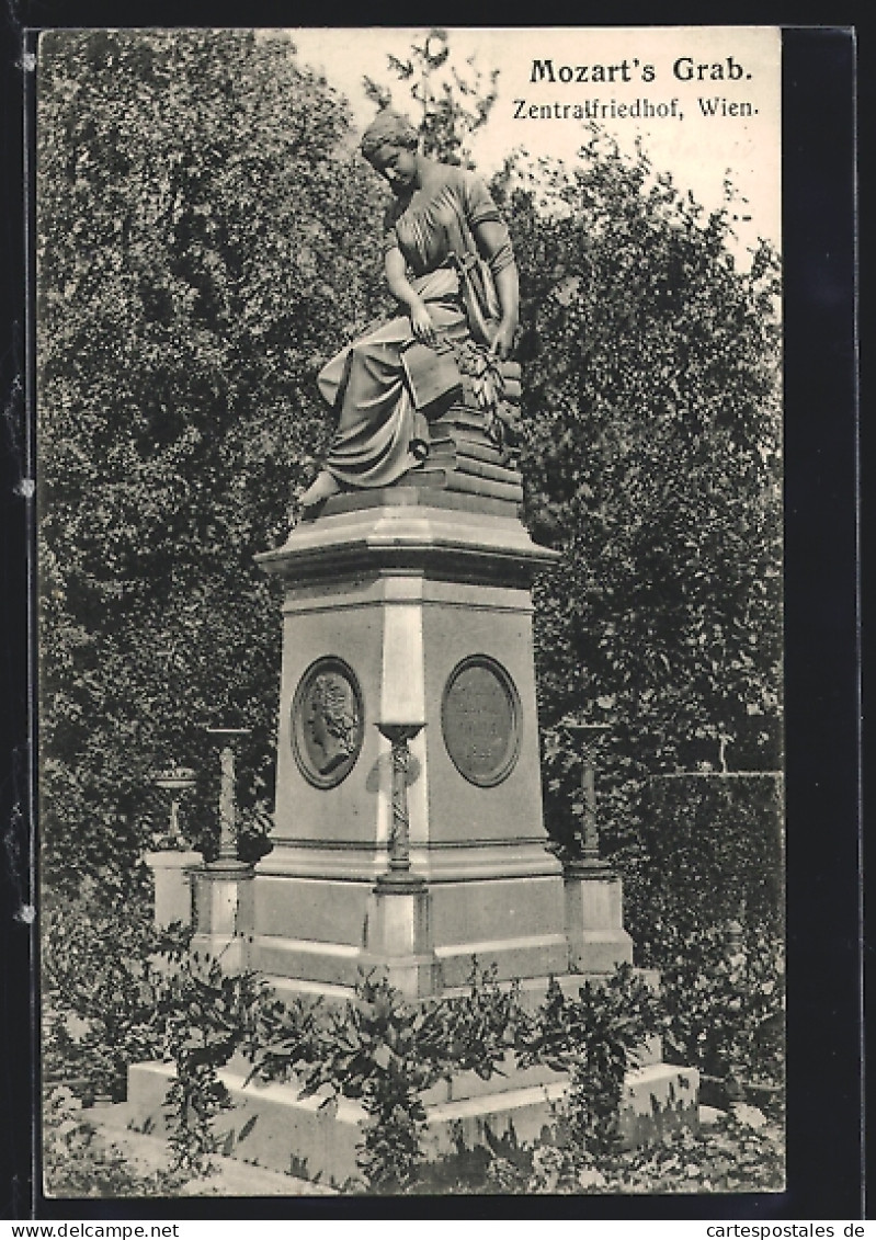 AK Wien, Zentralfriedhof, Mozart's Grab  - Künstler