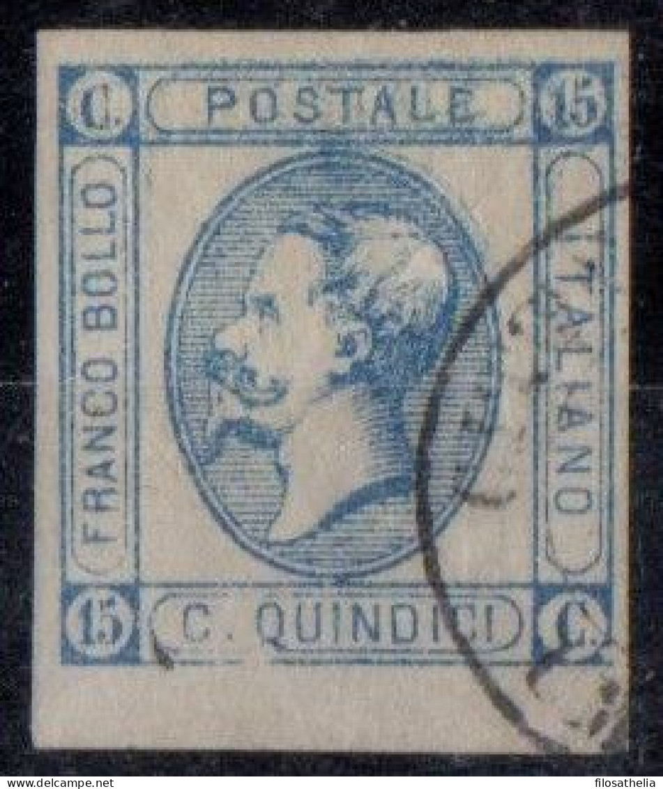 Regno 1863 15 Cent Litografico Doppia Stampa Sass. N  13e Cert Diena Zappala Fabris - Gebraucht