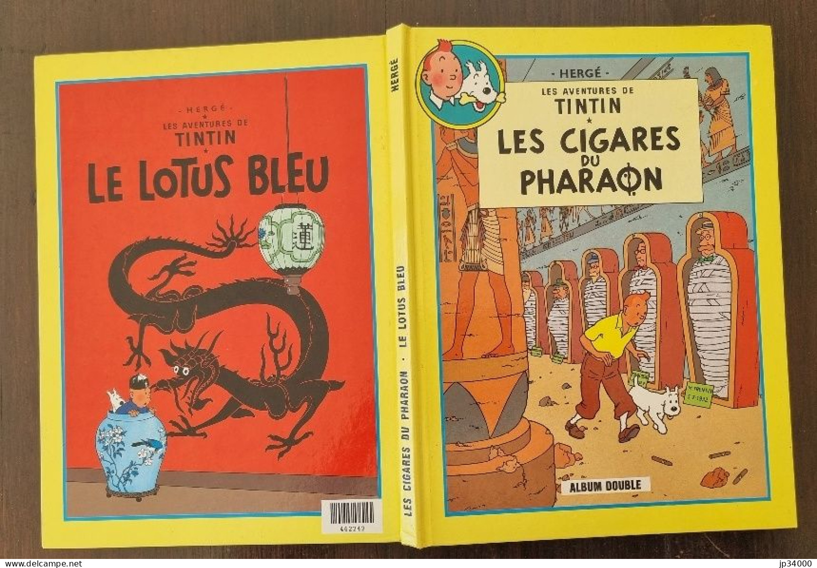 TINTIN Lot De 2 Albums Réunis En 1 Tome: Le Lotus Bleu+les Cigares Du Pharaon - Tintin