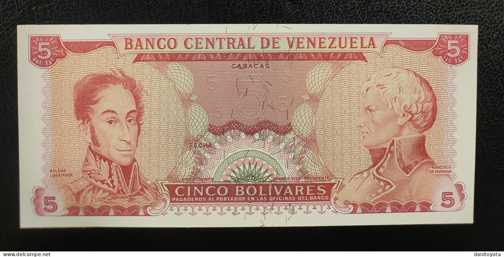 VENEZUELA. AÑO 1698/1974 5 BOLIVARES PRUEBA Ó MUESTRA SIN CIRCULAR. - Venezuela