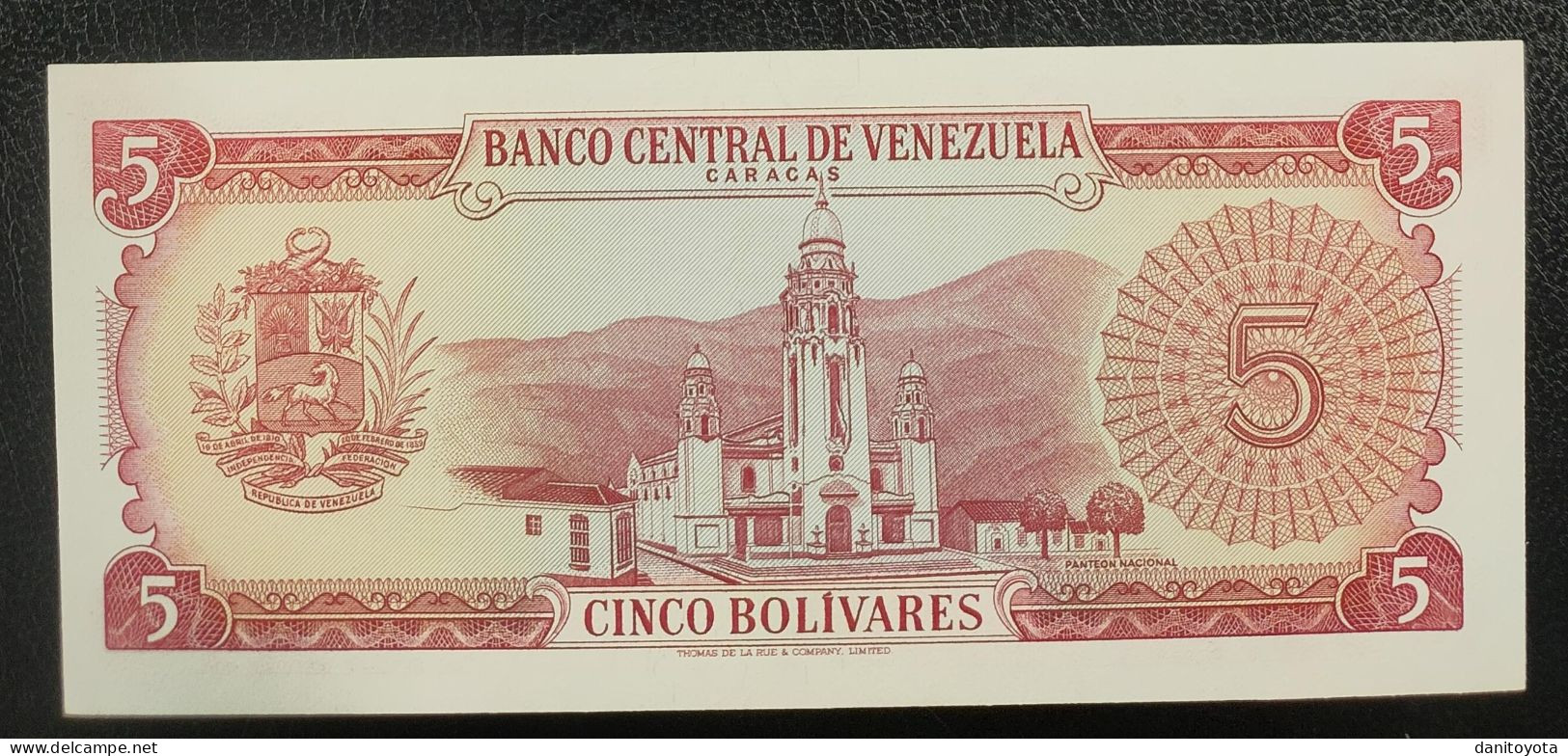 VENEZUELA. AÑO 1698/1974 5 BOLIVARES PRUEBA Ó MUESTRA SIN CIRCULAR. - Venezuela