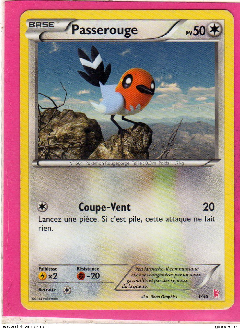 Carte Pokemon Francaise 2014 Trainer Kits 1/30 Passerouge 50pv Bon Etat - Trainer Kits