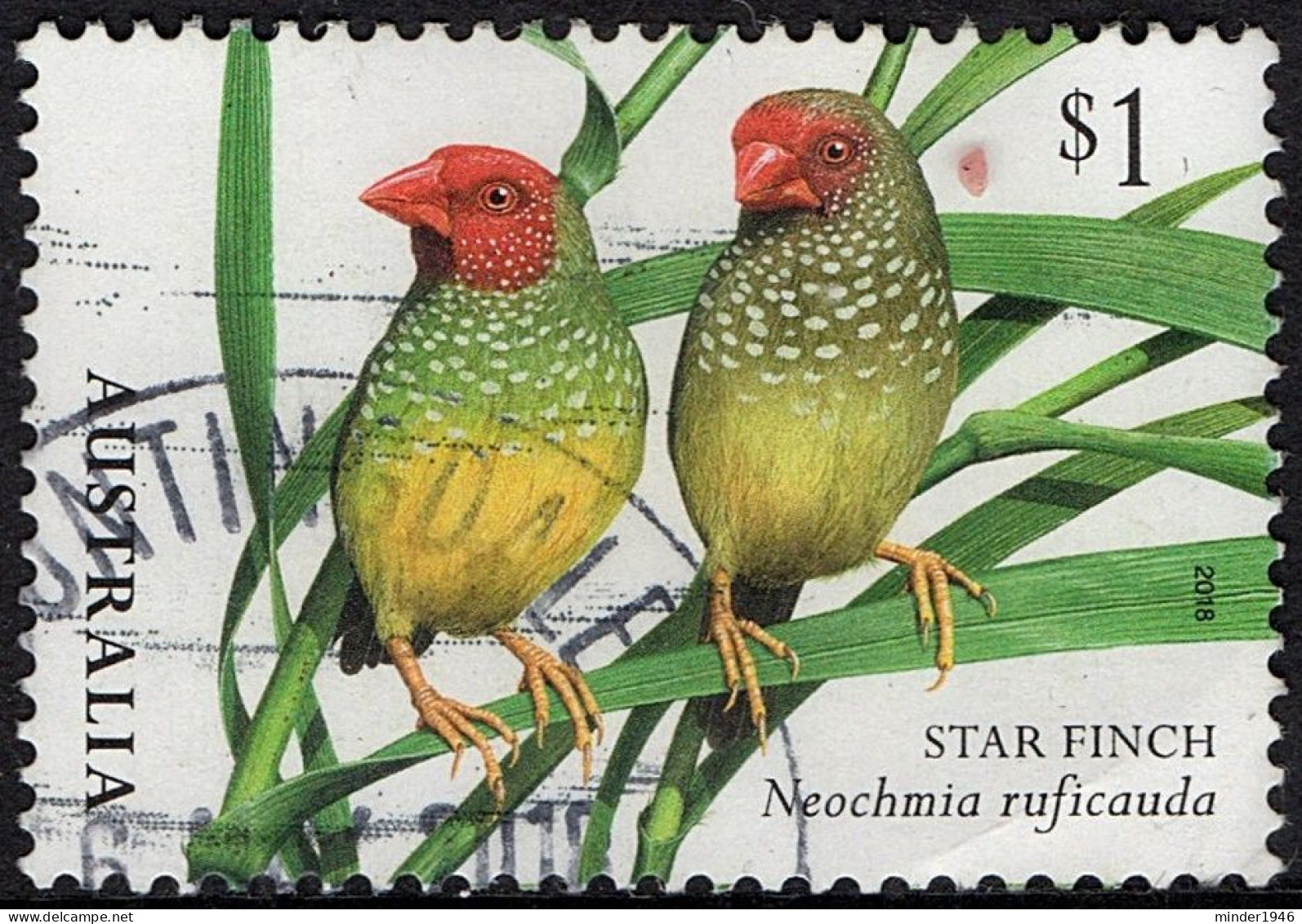 AUSTRALIA 2018 $1 Multicoloured, Birds - Finches Of Australia-Star Finch Used - Gebraucht