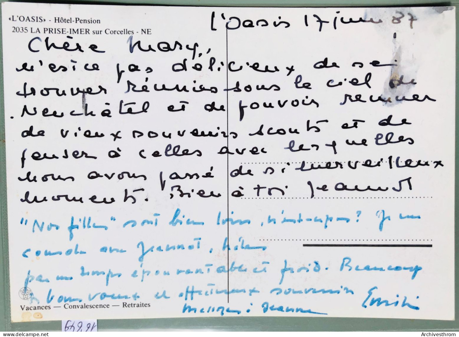 La Prise-Imer Sur Corcelles L'Oasis, Hôtel-pension (16'649) - Cormondrèche