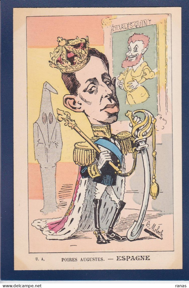 CPA Moloch Espagne Satirique Caricature Non Circulée Alphonse XIII Royalty Charles Quint - Satirische