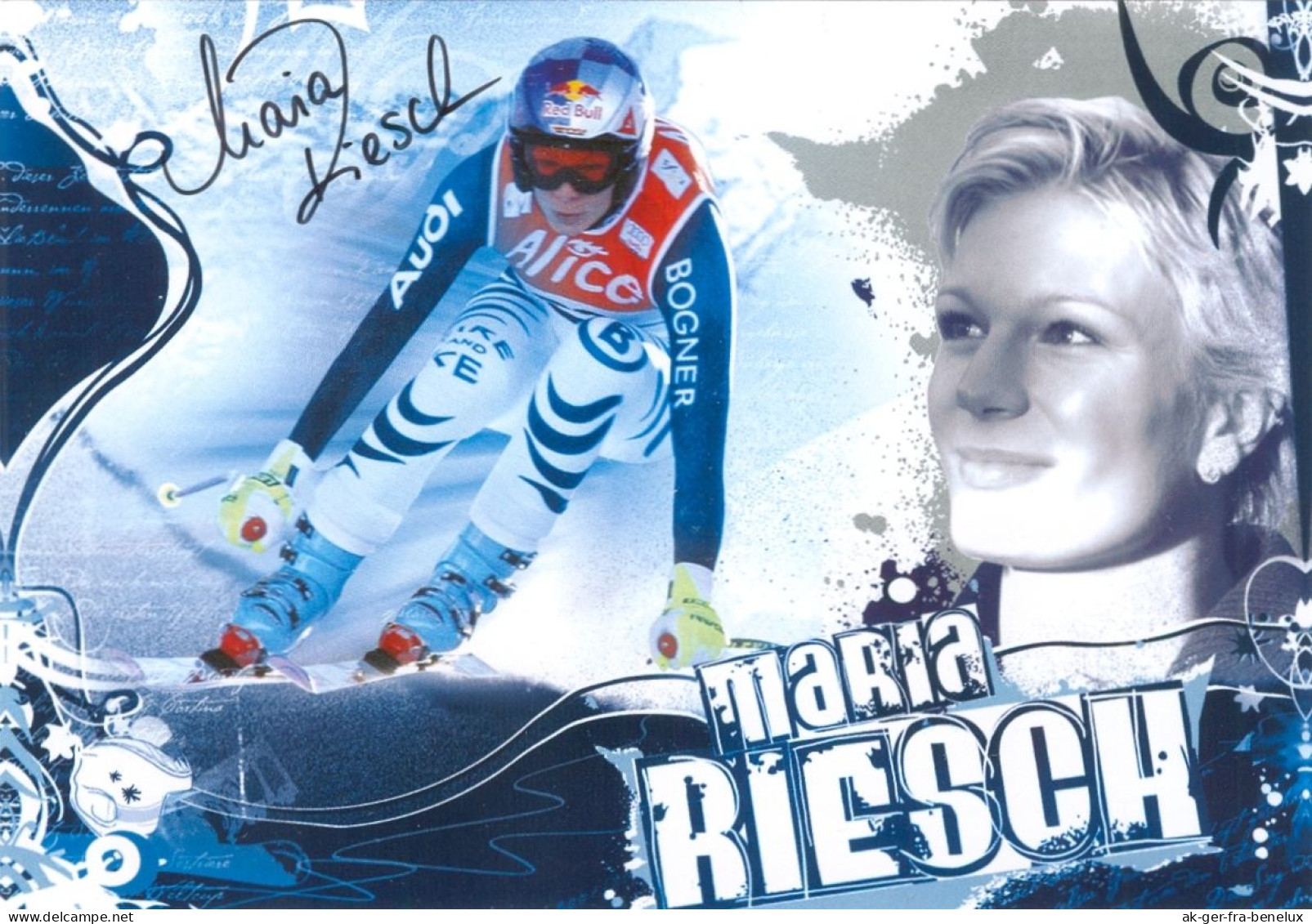 1) Autogramm AK Ski Alpin Maria Höfl-Riesch Garmisch-Partenkirchen Olympiasiegerin DSV Olympische Winterspiele Bayern - Authographs