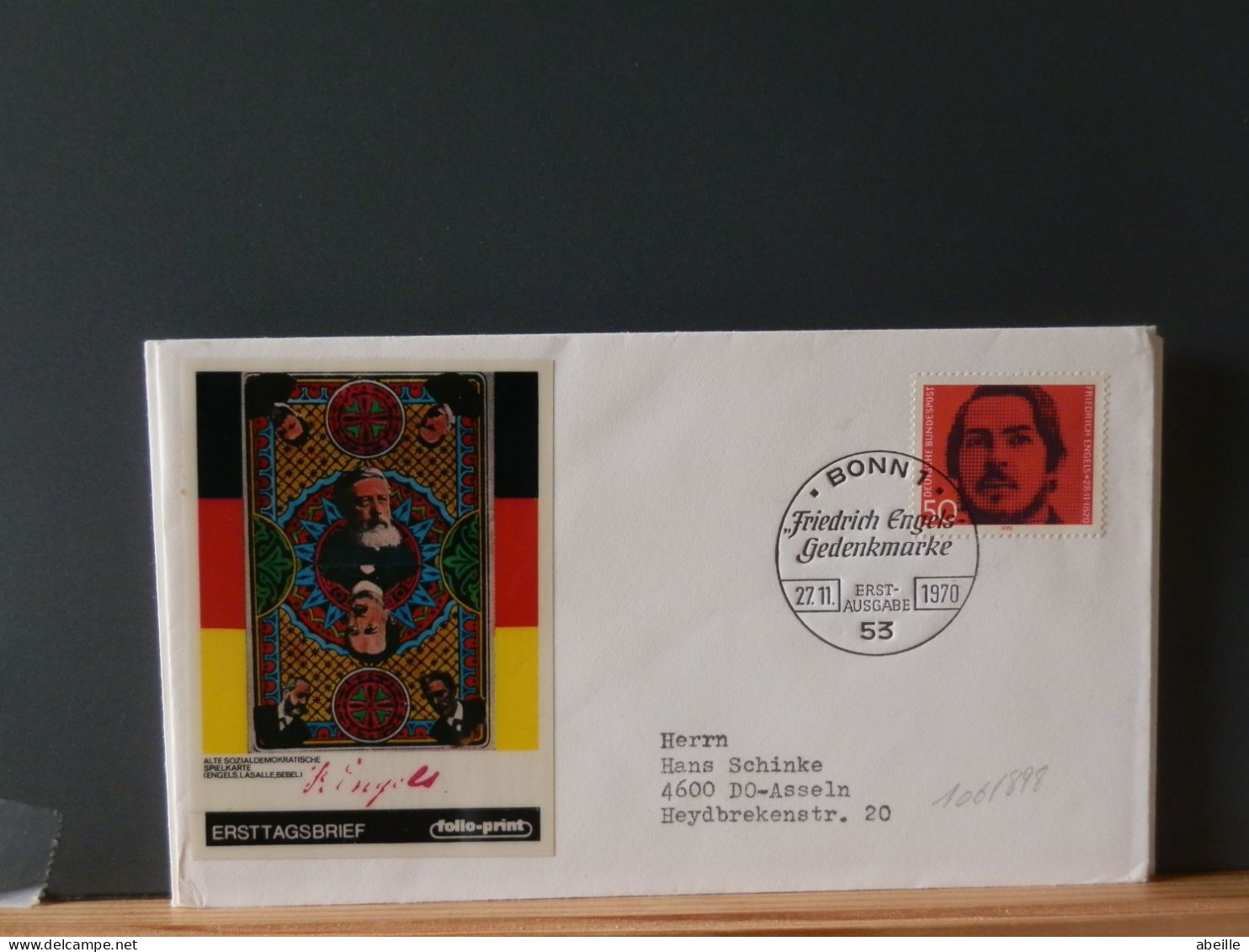 106/898  FDC ALLEMAGNE    ENGELS - Schrijvers