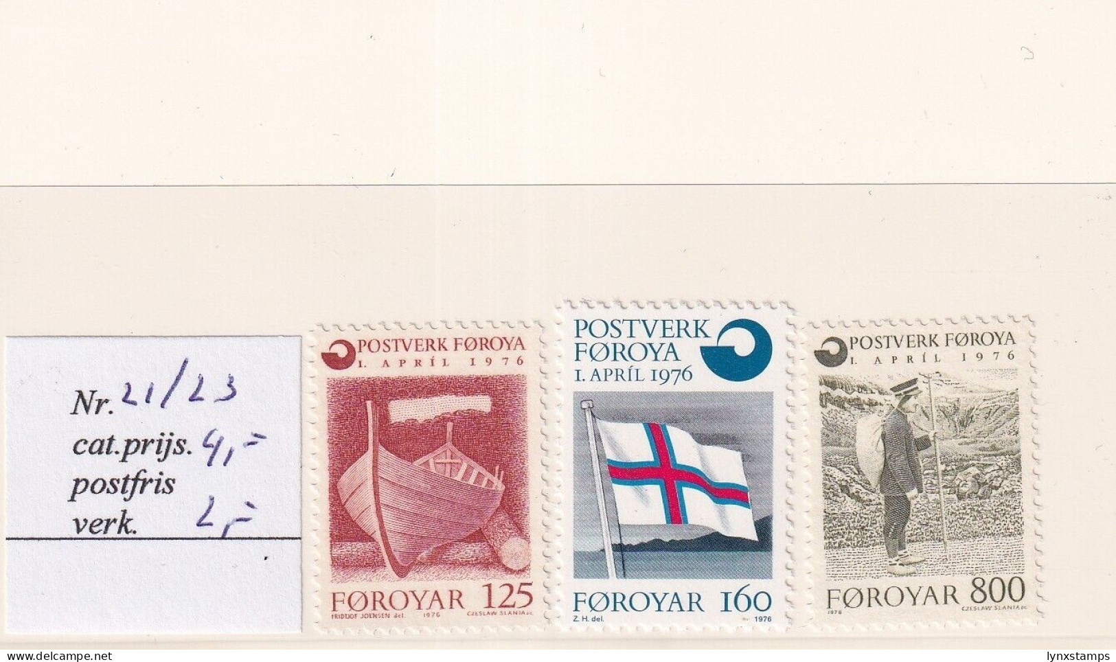 SA05 Faroe Islands 1976 Intro To Financially Independent Postverk Føroya Mint - Faroe Islands