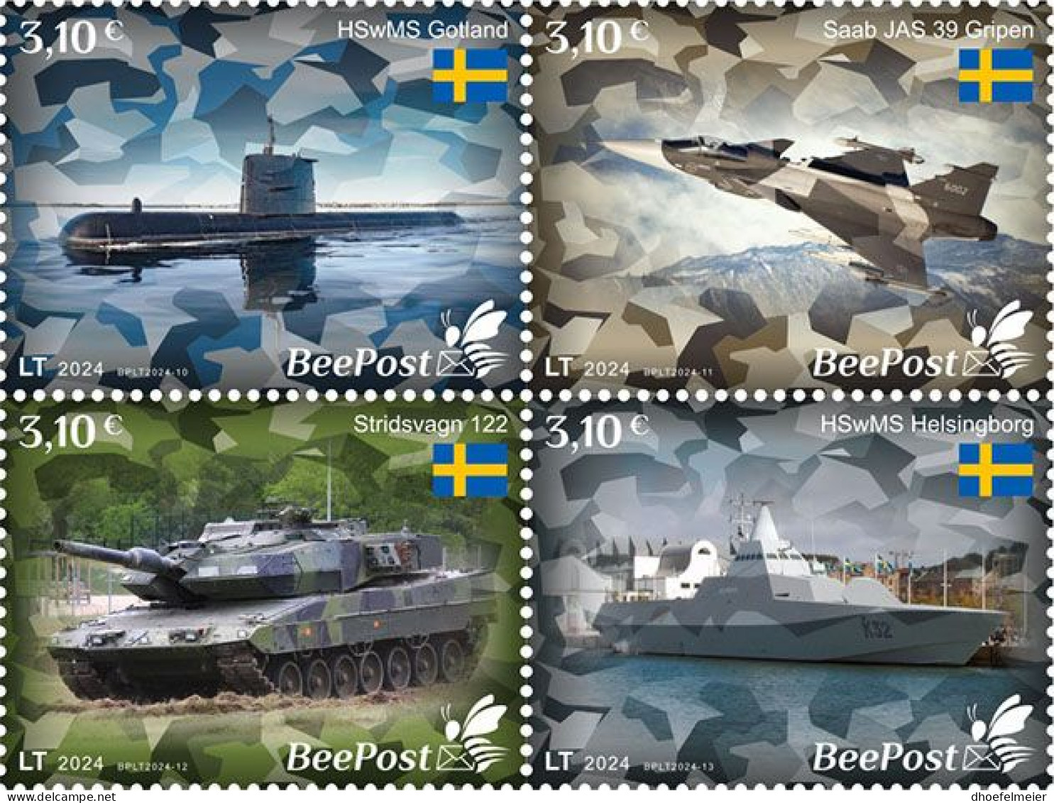 LITHUANIA-BEEPOST 2024 MNH Sweden Joins NATO Beitritt Schwedens 4v – PRIVATE OPERATOR – DHQ2415 - OTAN
