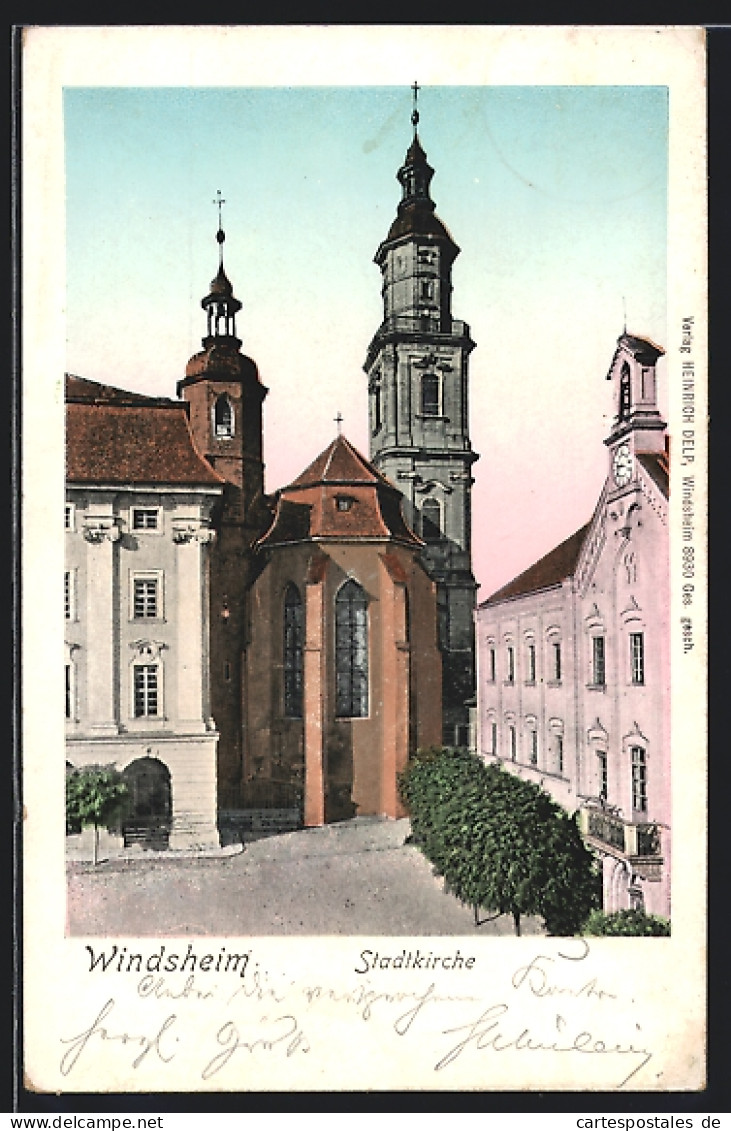AK Windsheim, Ansicht Der Stadtkirche  - Bad Windsheim