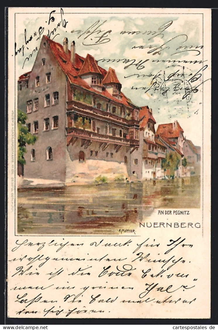 Künstler-AK K. Mutter: Nürnberg, An Der Pegnitz Mit Traditionellen Häusern  - Mutter, K.
