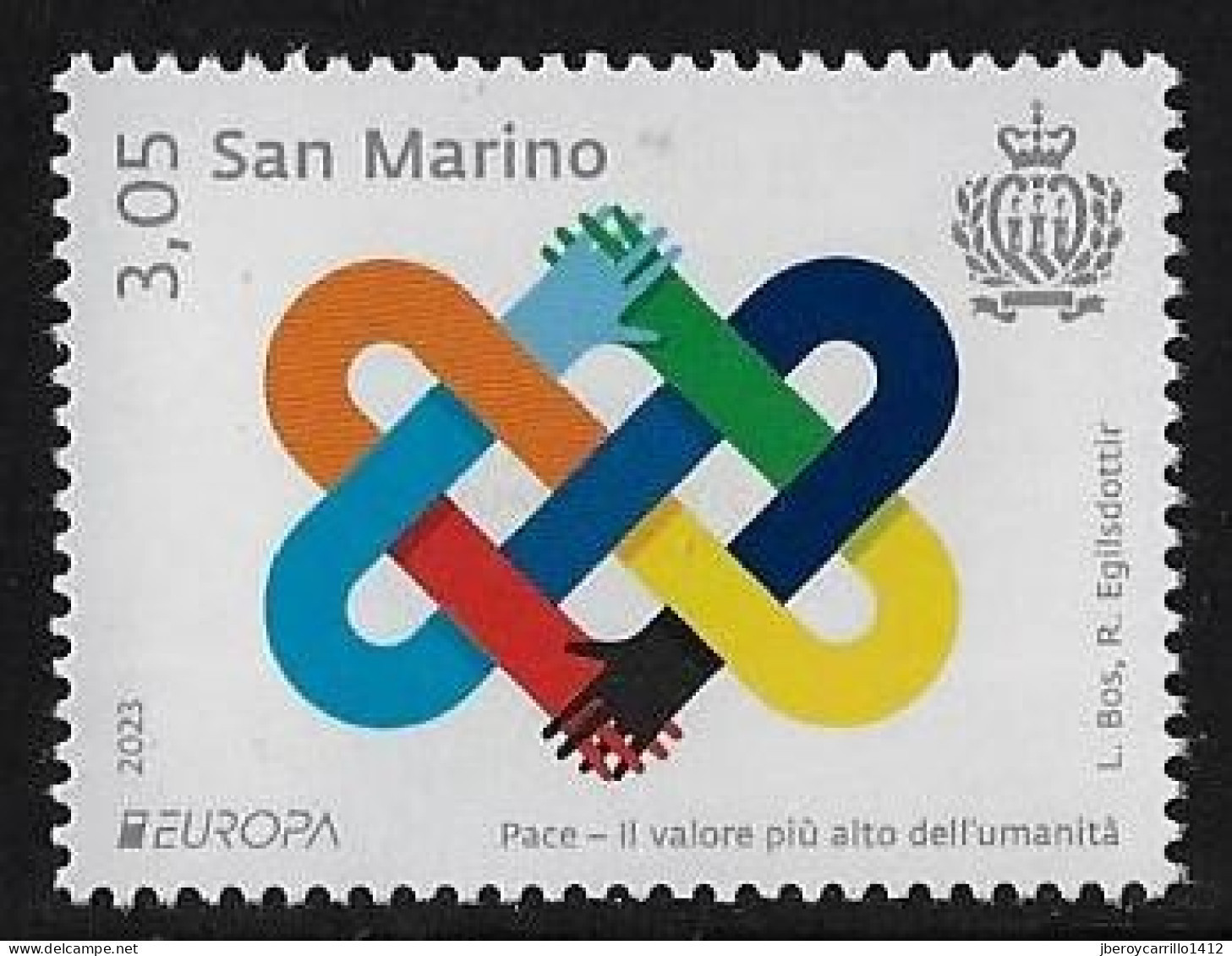 SAN MARINO /SAINT-MARIN  - EUROPA-CEPT 2023 -"PEACE – The Highest Value Of Humanity"-  SERIE De 1 V. - N - 2023