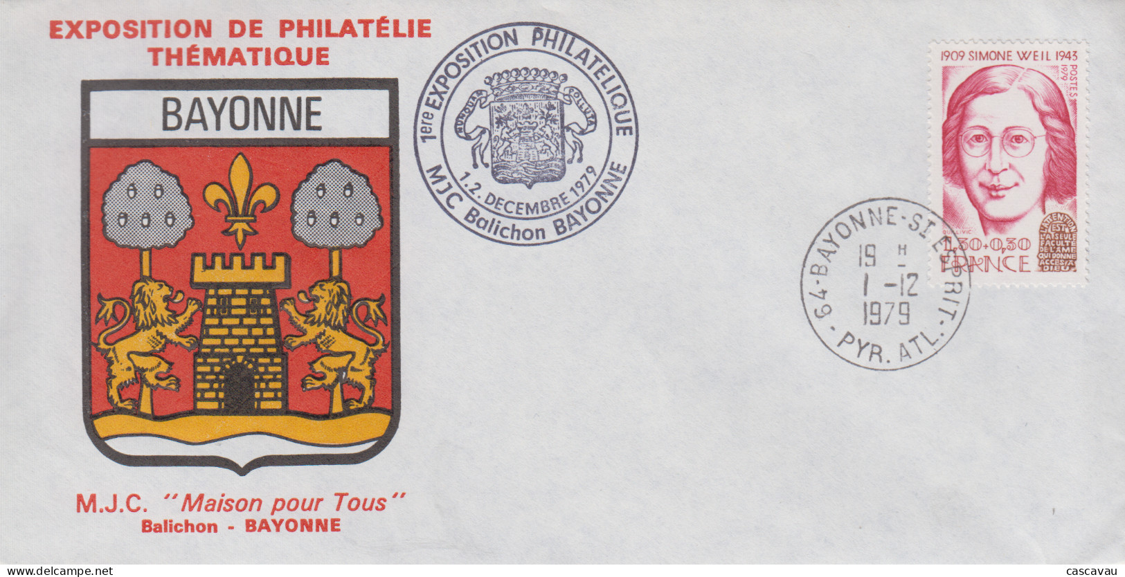 Enveloppe   FRANCE   1ére   Exposition   Philatélique   BAYONNE   1979 - Philatelic Exhibitions