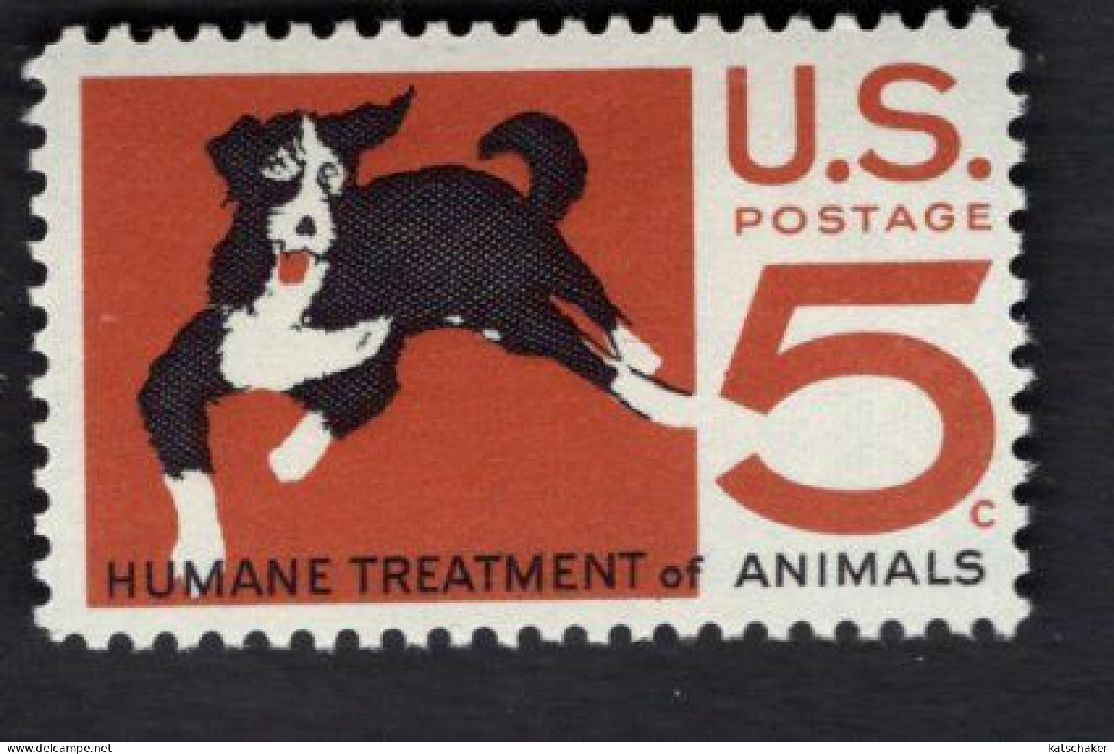 202338022 1966 SCOTT 1307 (XX)  POSTFRIS MINT NEVER HINGED  - HUMAN TREATMENT OF ANIMALS - DOG - Neufs