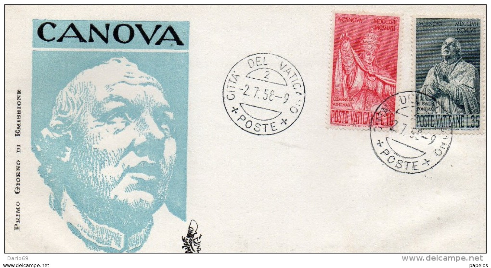 1958 LETTERA  CANOVA - Cartas & Documentos