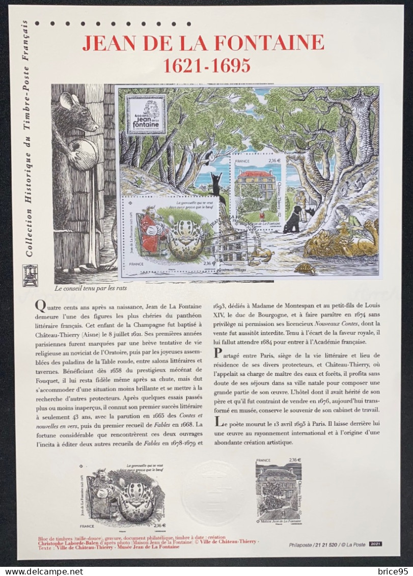 France - Document Philatélique - Premier Jour - FDC - YT N° F 5509 - Jean De La Fontaine - 2021 - 2020-…