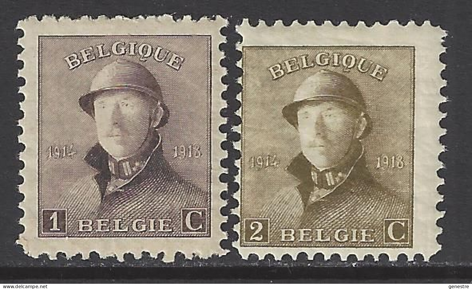 Belgique - 1919 - COB 165 à 166 ** (MNH) - 1919-1920 Behelmter König