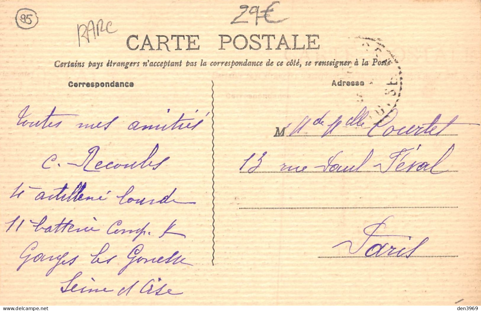 GARGES (Val-d'Oise) - La Mairie - L'Ecole - La Ferme - Carte Toilée - Voyagé (2 Scans) Courtet 13 R Paul Féval Paris 18e - Garges Les Gonesses