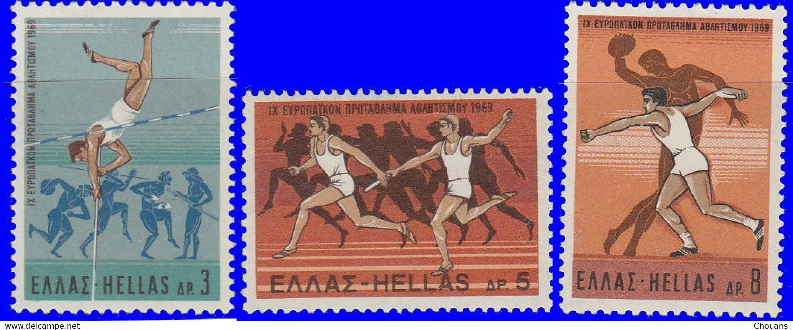 Grèce 1969. ~ YT 984 à 87** - Championnat Europe Athlétisme - Ongebruikt