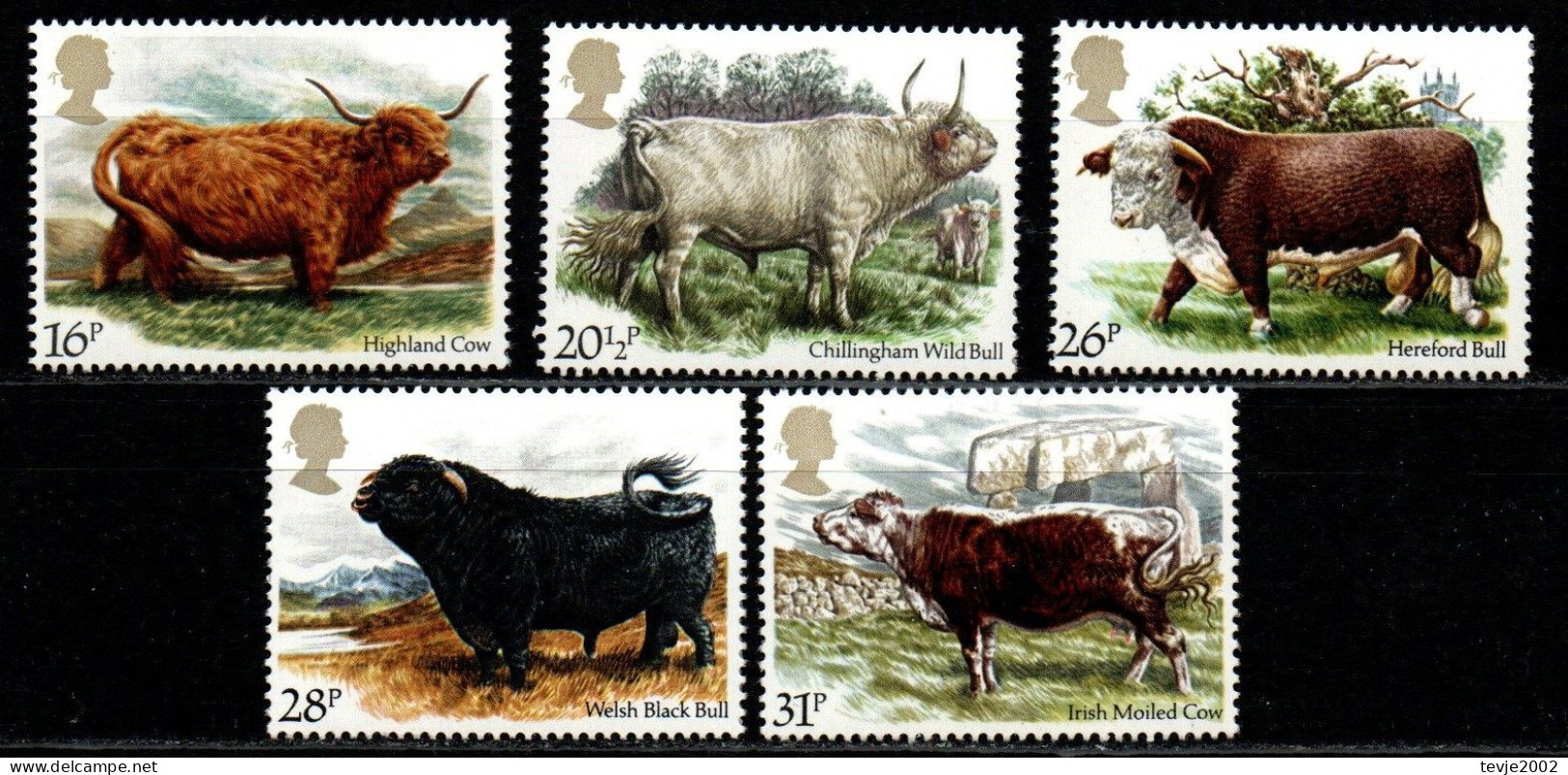 Großbritannien 1987 - Mi.Nr. 979 - 983 - Postfrisch MNH - Tiere Animals Kühe Rinder Cows Bovine - Vaches