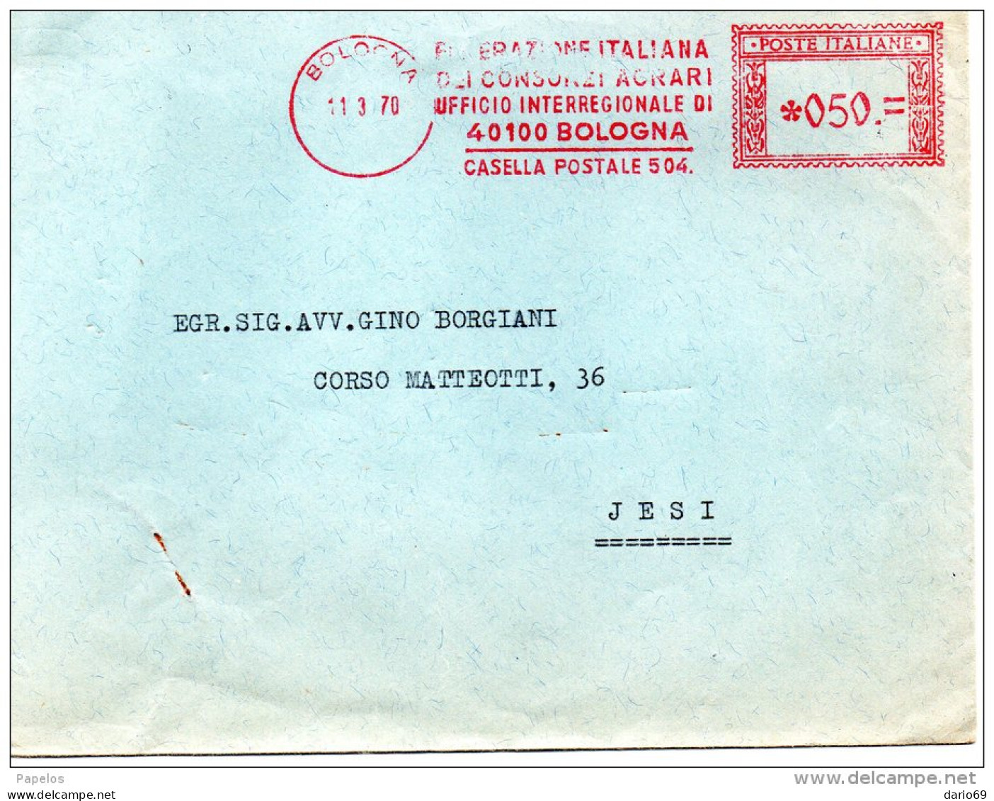 1970 LETTERA CON ANNULLO BOLOGNA - Franking Machines (EMA)