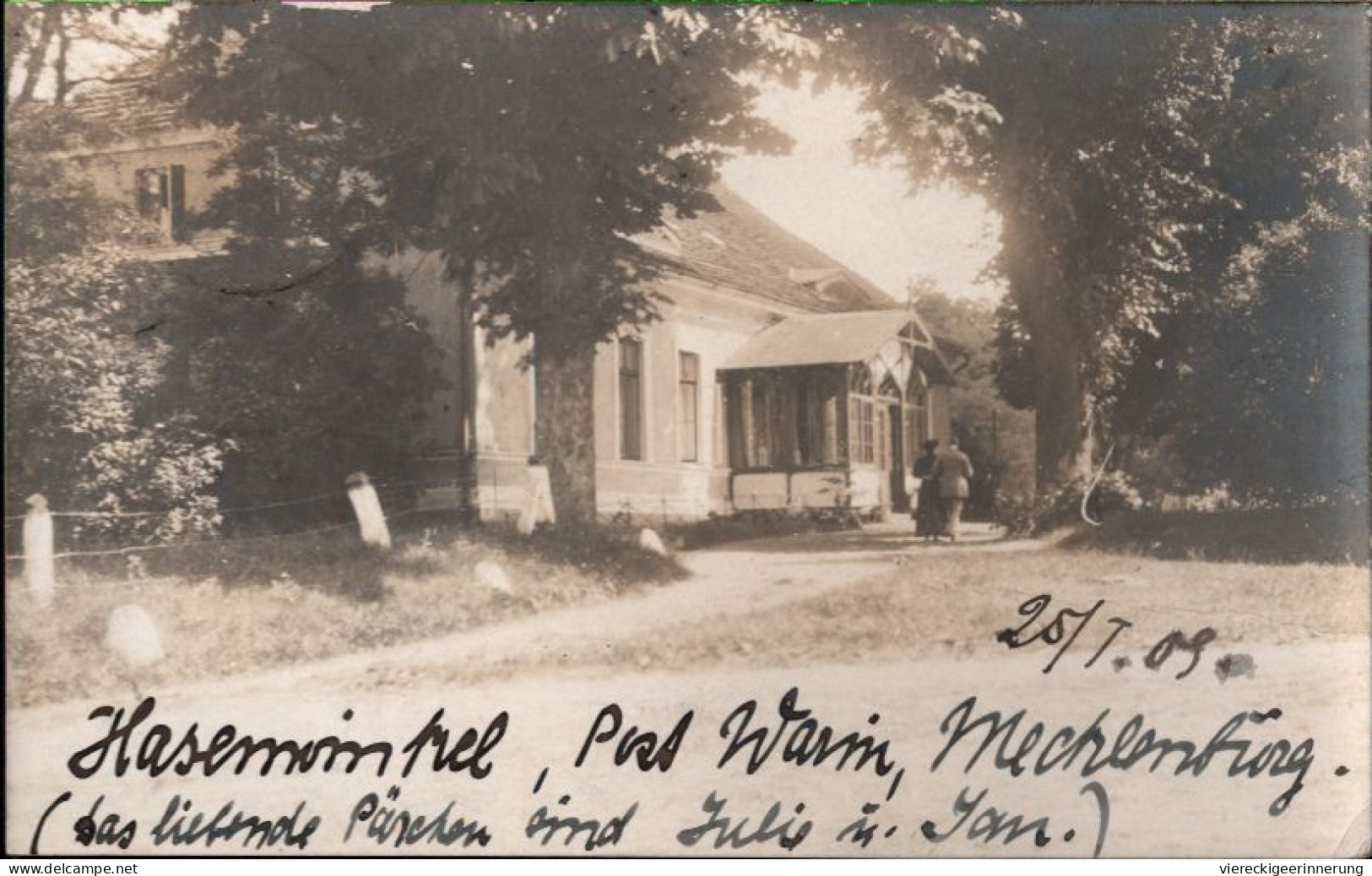 ! Alte Fotokarte Aus Hasenwinkel Bei Warin, Mecklenburg, 1909, Kunst,  An Baron (Eberhard) Bodenhausen In Essen Bredeney - Andere & Zonder Classificatie