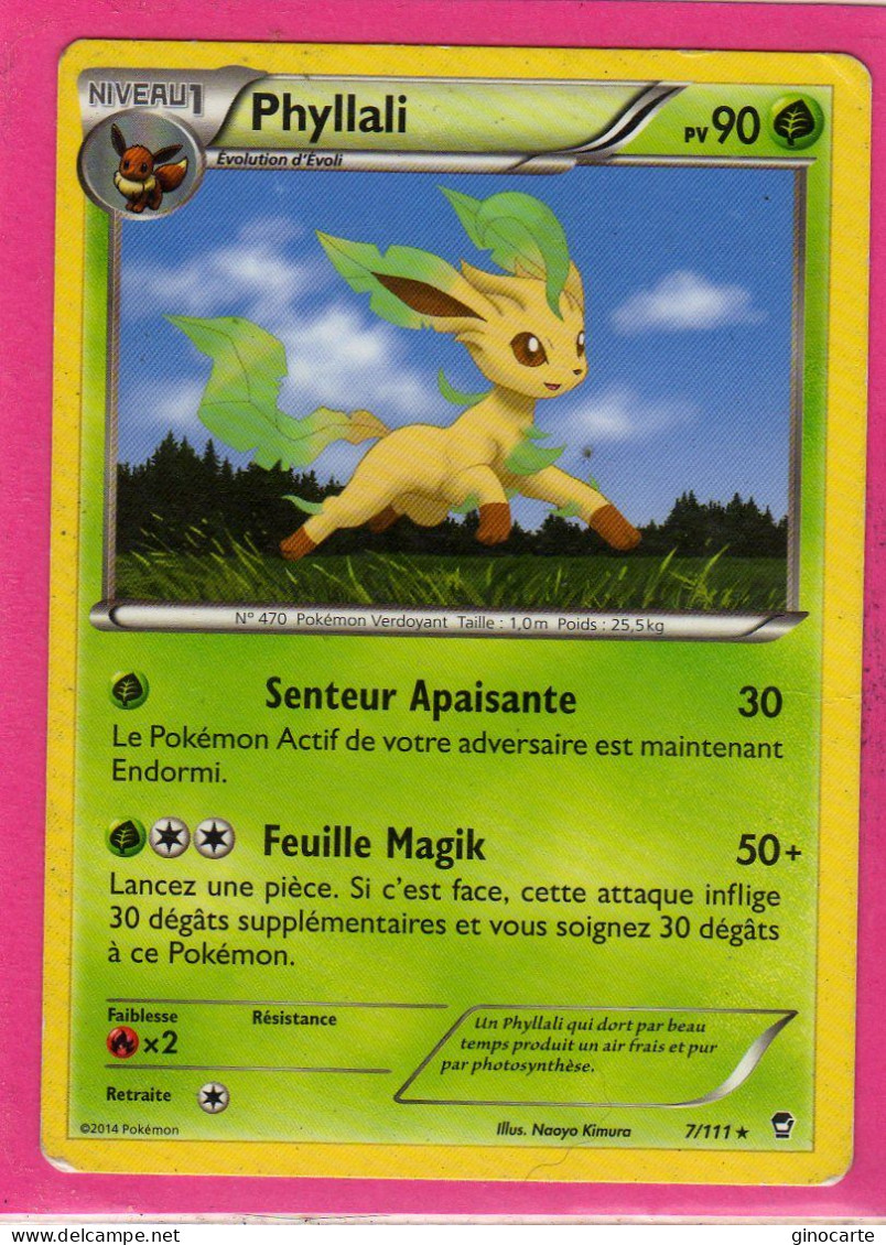 Carte Pokemon Francaise 2014 Xy Poings Furieux 7/111 Phyllali 90pv Occasion - XY