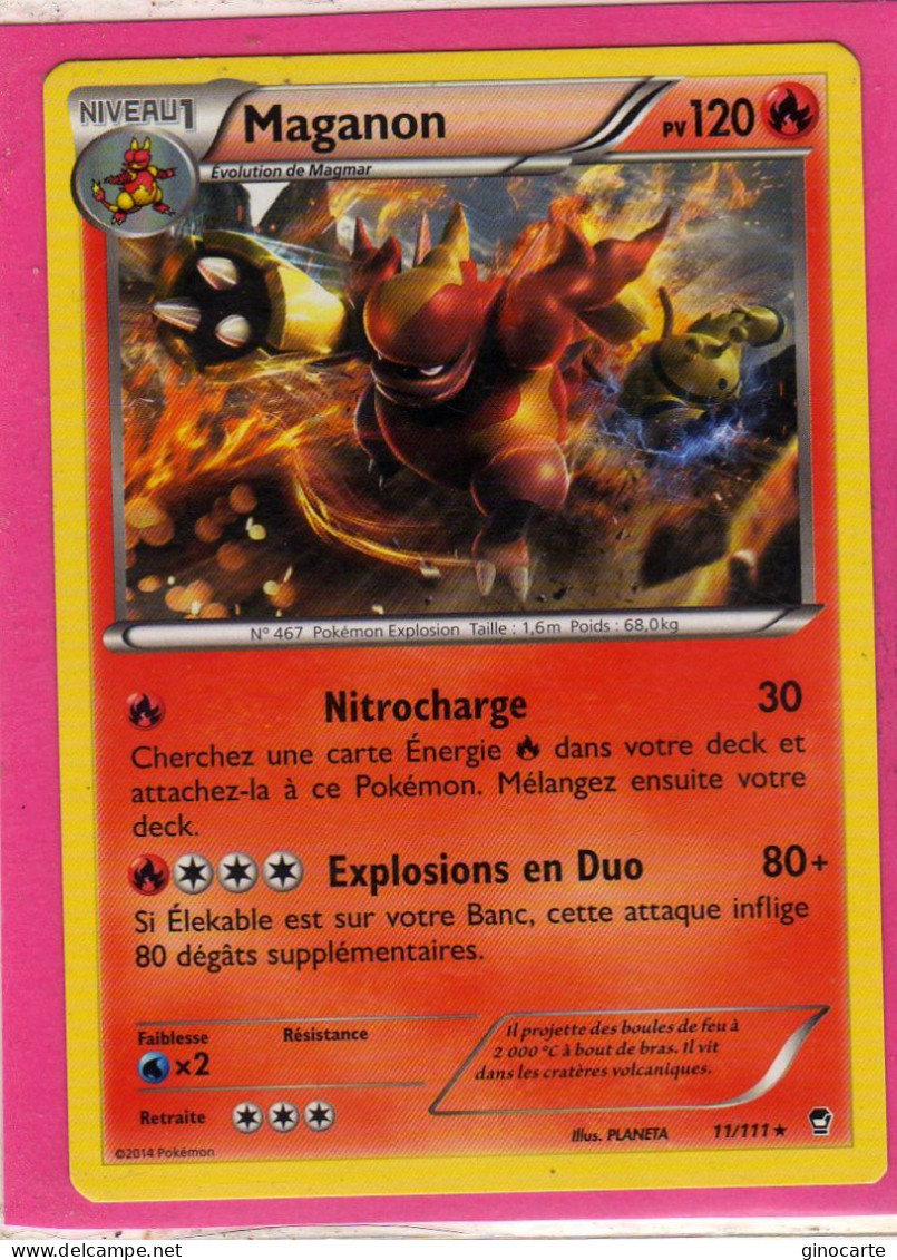 Carte Pokemon Francaise 2014 Xy Poings Furieux 11/111 Maganon 120pv Bon Etat - XY