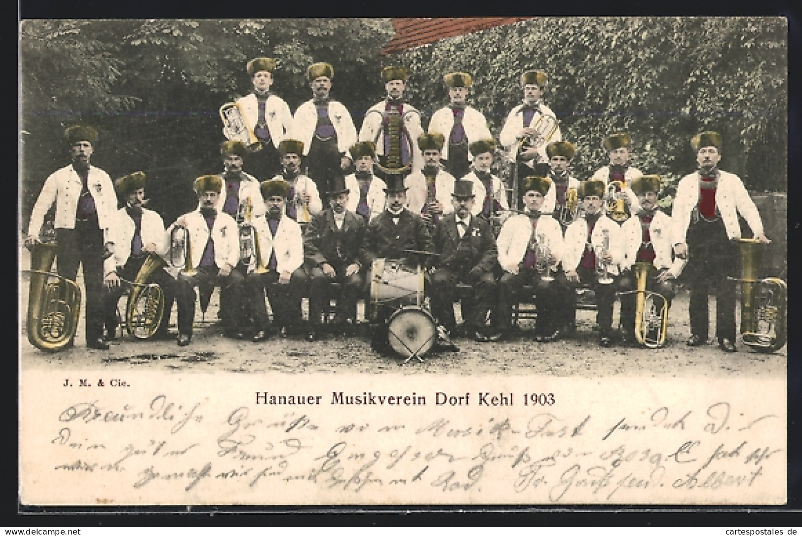 AK Hanau, Gruppenbild Vom Hanauer Musikverein Dorf Kehl 1903  - Hanau