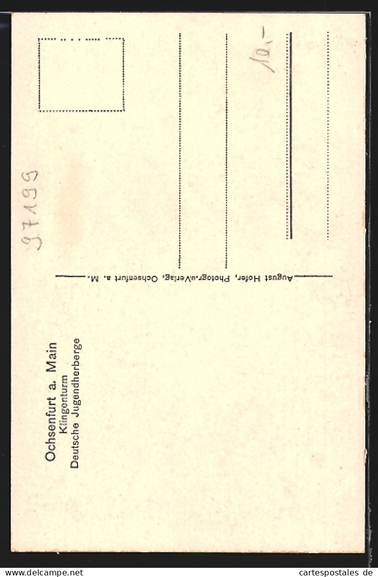 AK Ochsenfurt A. Main, Deutsche Jugendherberge, Klingenturm  - Ochsenfurt