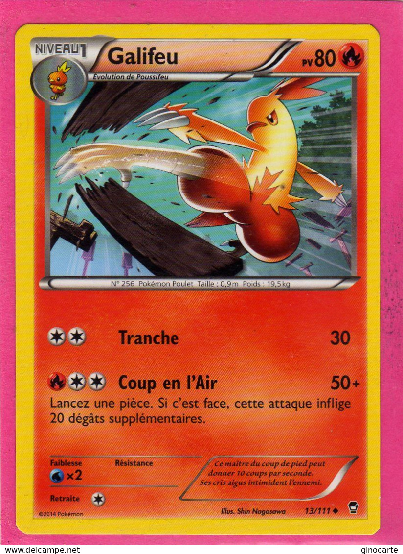 Carte Pokemon Francaise 2014 Xy Poings Furieux 13/111 Galifeu 90pv Neuve - XY