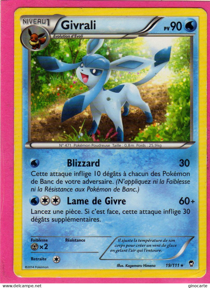 Carte Pokemon Francaise 2014 Xy Poings Furieux 19/111 Givrali 90pv Occasion - XY