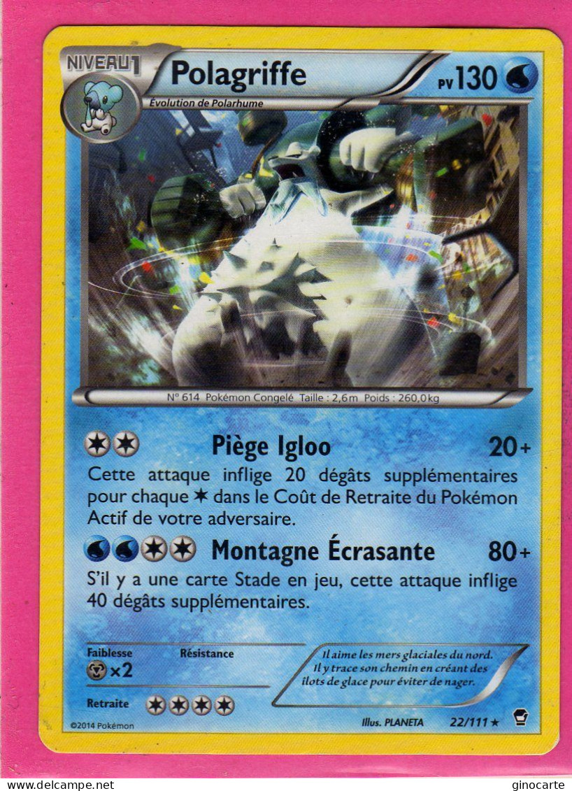 Carte Pokemon Francaise 2014 Xy Poings Furieux 22/111 Polagriffe 130pv Occasion - XY