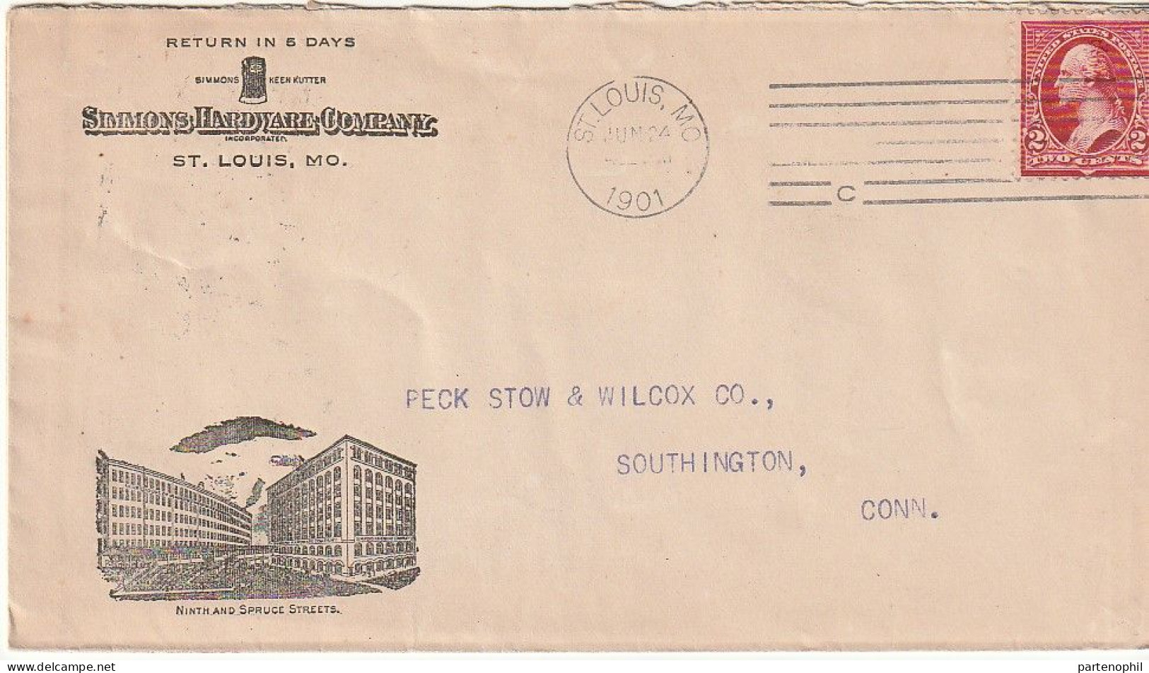 United States USA Stati Uniti 1901  -  Postgeschichte - Storia Postale - Histoire Postale - Cartas & Documentos