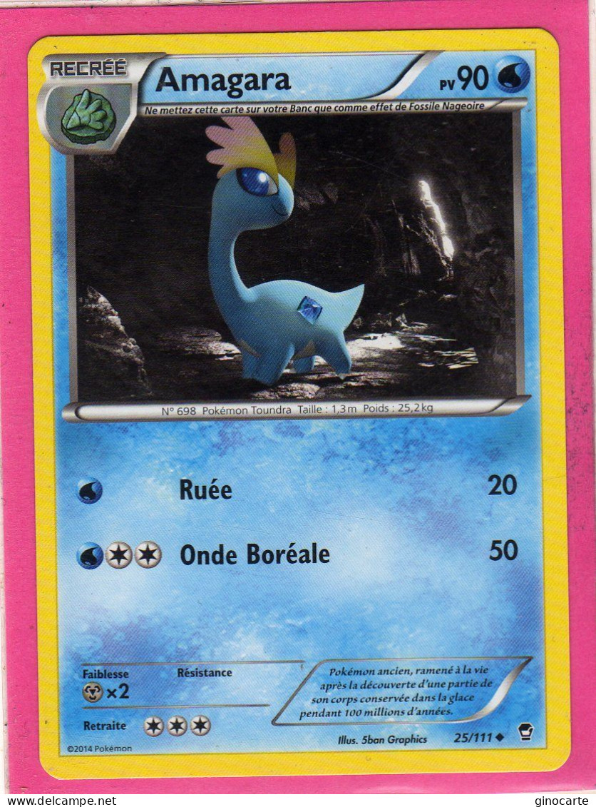 Carte Pokemon Francaise 2014 Xy Poings Furieux 25/111 Amagara 90pv Neuve - XY