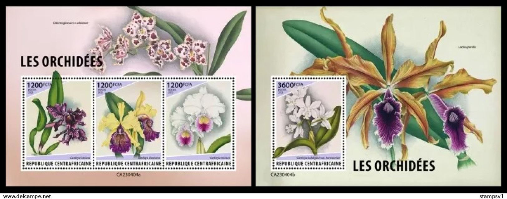 Central Africa 2023 Orchids. (404) OFFICIAL ISSUE - Orchids