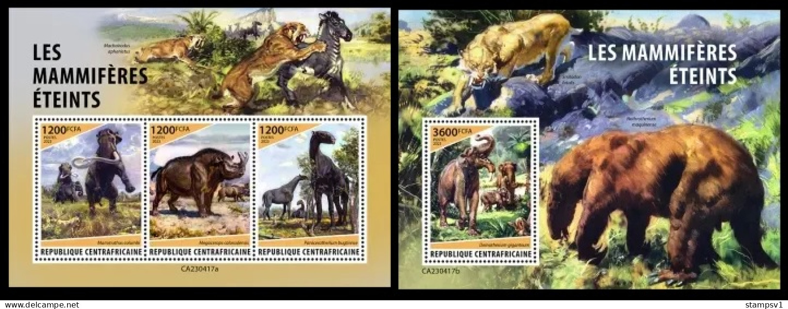 Central Africa 2023 Dinosaurs. (416) OFFICIAL ISSUE - Prehistorics