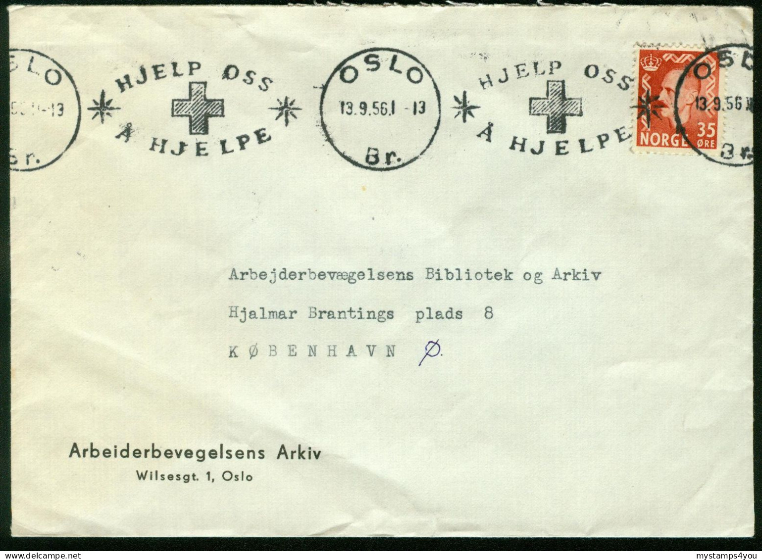 Br Norway, Oslo 1961 Cover > Denmark (Arbeiderbevegelsens Arkiv) #bel-1019 - Brieven En Documenten