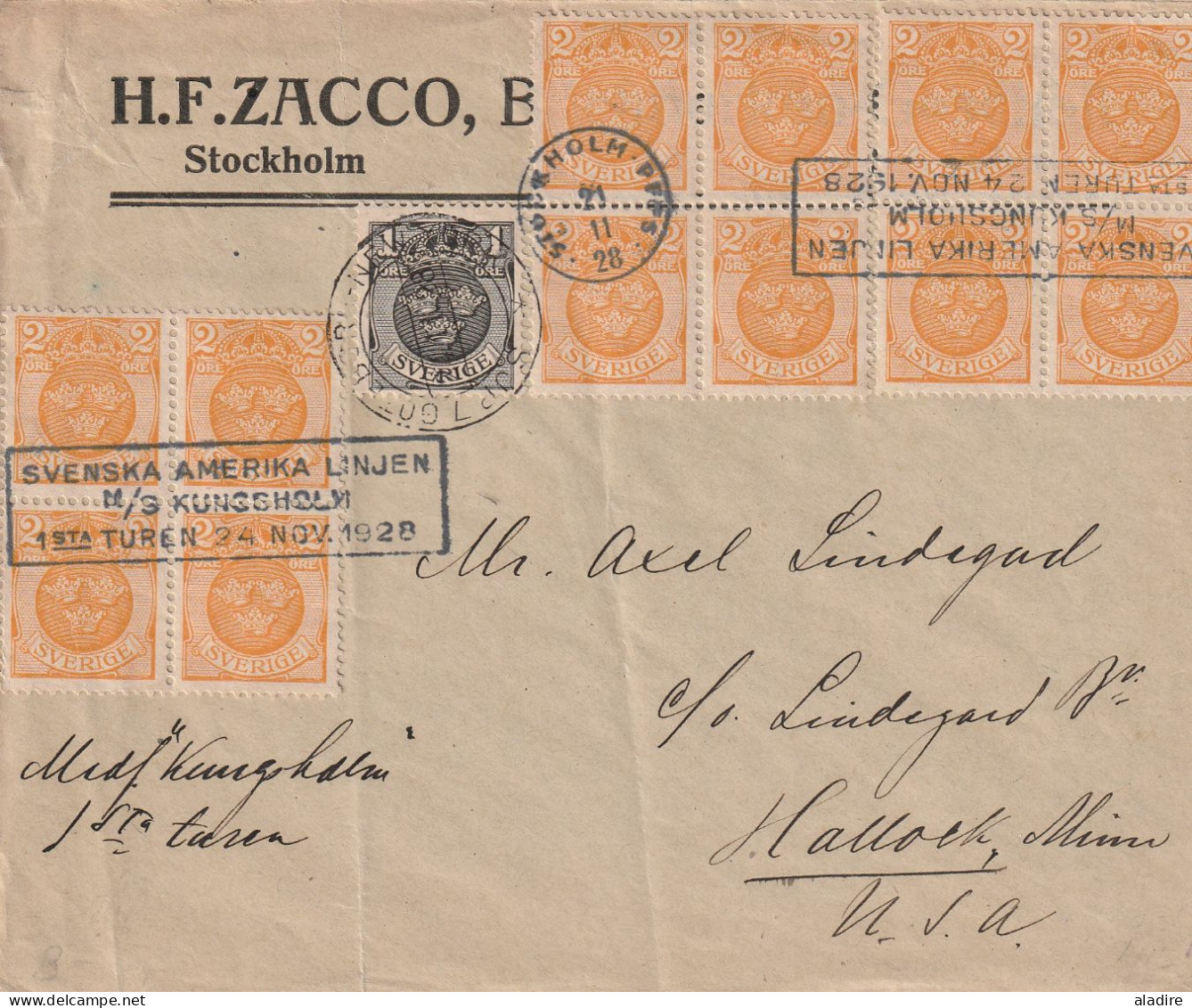 SVERIGE - SWEDEN - Collection of 7 old letters, covers &  card (1842-1952) - 14 scans - € 49 euros