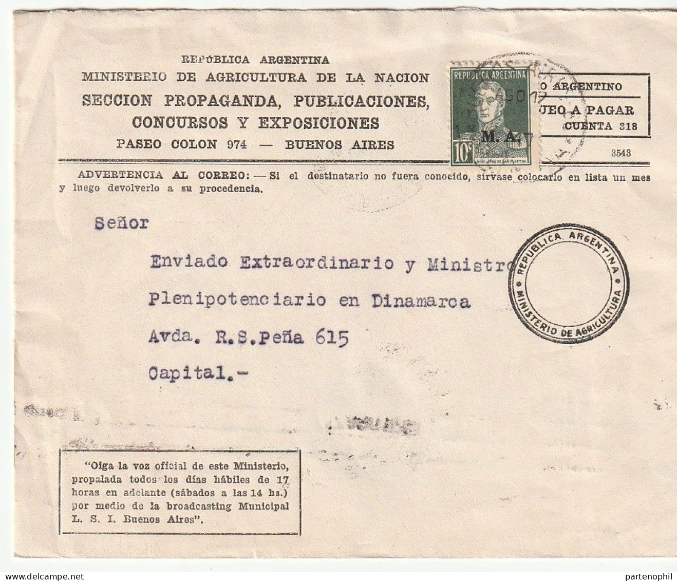 Republica Argentina Argentinien 1933 -  Postgeschichte - Storia Postale - Histoire Postale - Cartas & Documentos