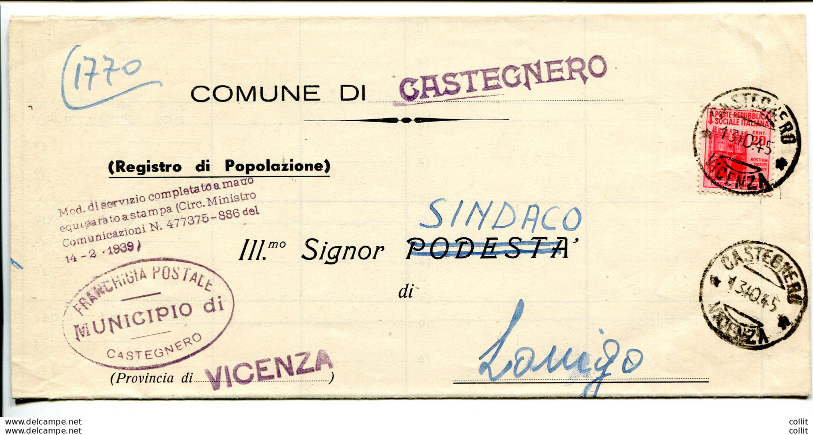 Monumenti Distrutti Cent. 20 Isolato - Poststempel