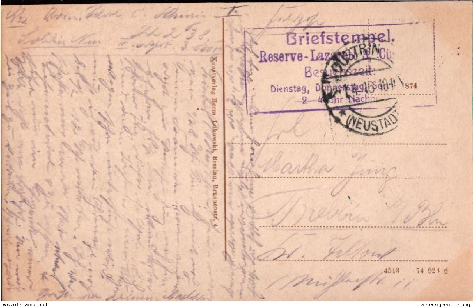 ! Alte Ansichtskarte Aus Cüstrin Neustadt, Moltke Platz, Stempel, Reserve Lazarett, Feldpost, 1916, Kostrzyn Nad Odrą - Pologne