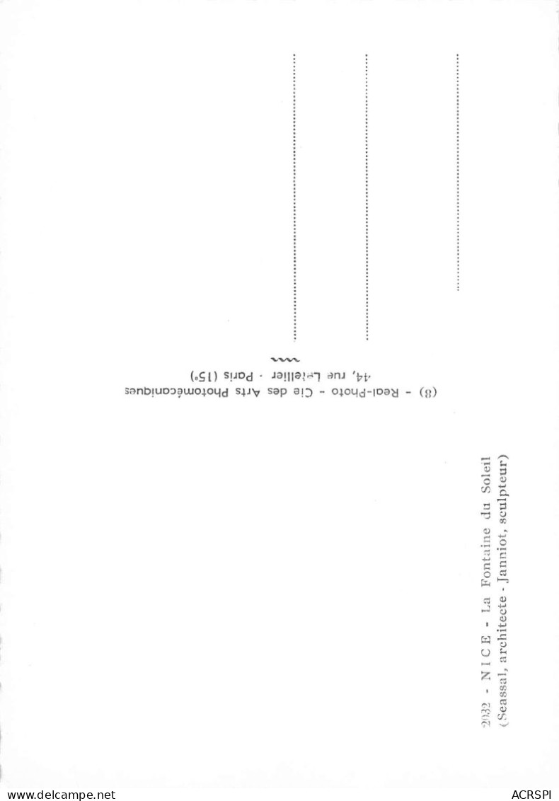NICE  La Fontaine Du Soleil   33 (scan Recto Verso)KEVREN0719 - Scènes Du Vieux-Nice